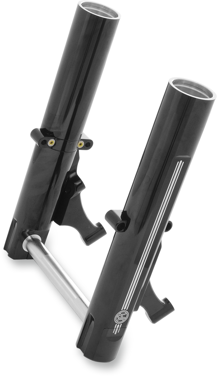 PERFORMANCE MACHINE (PM) Fork Leg Kit - Black - Lower - Dual Disc - Contrast Cut - '14-'20 TOURING