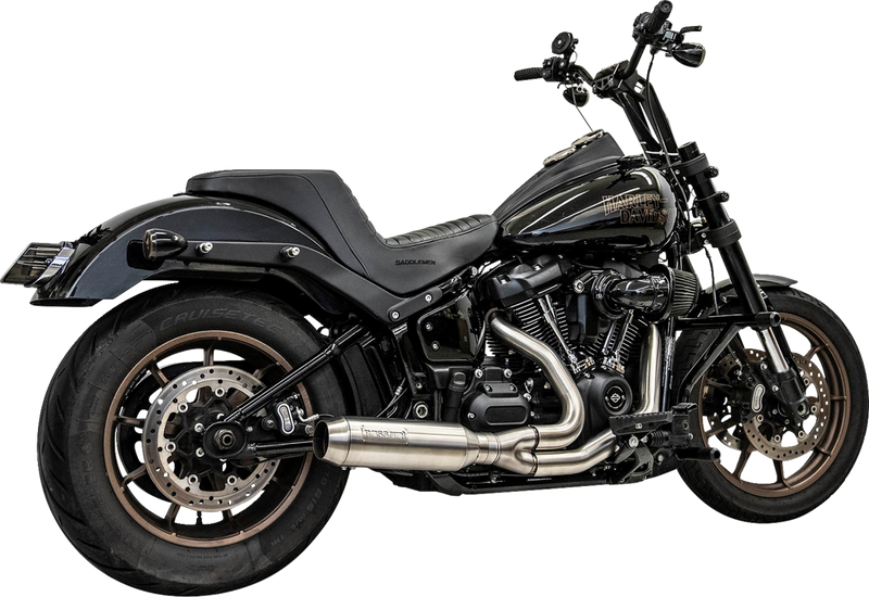 BASSANI XHAUST 2-into-1 Exhaust System with Superbike Muffler - Stainless Steel -'18-'24 SOFTAIL