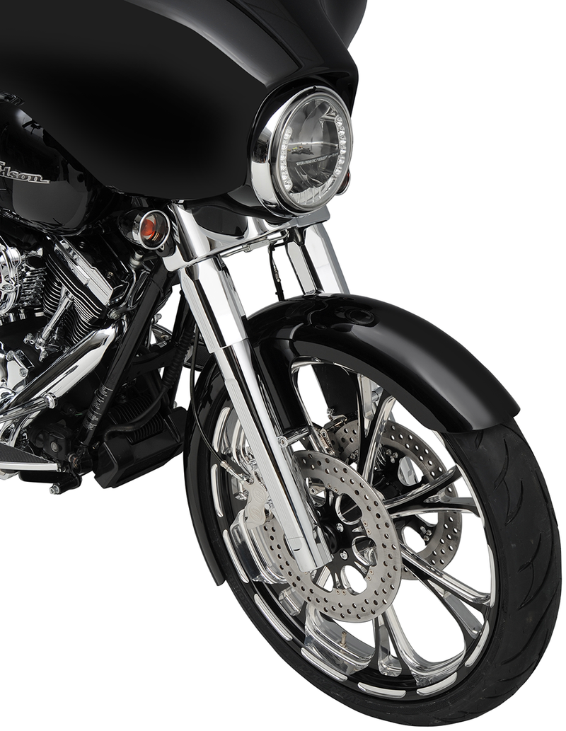 PERFORMANCE MACHINE (PM) Fork Slider Covers - Chrome - Tech - '84-'17 SOFTAIL/TOURING