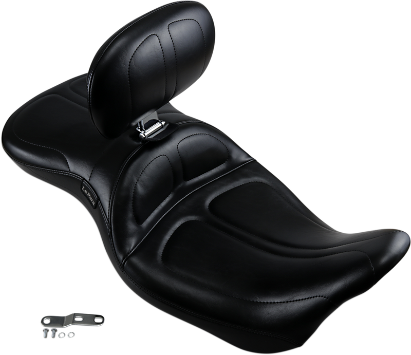 LE PERA Maverick Seat - with Backrest - Stitched - Black - Touring '08-'23