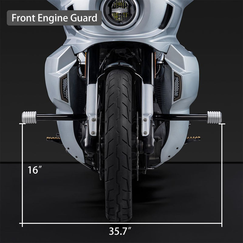 Advanblack ProTek Front Performance Crash Bar for  '18- '26 Harley Low Rider/ S/ ST, Street Bob, Fatbob, Sport Glide, Softail Standard