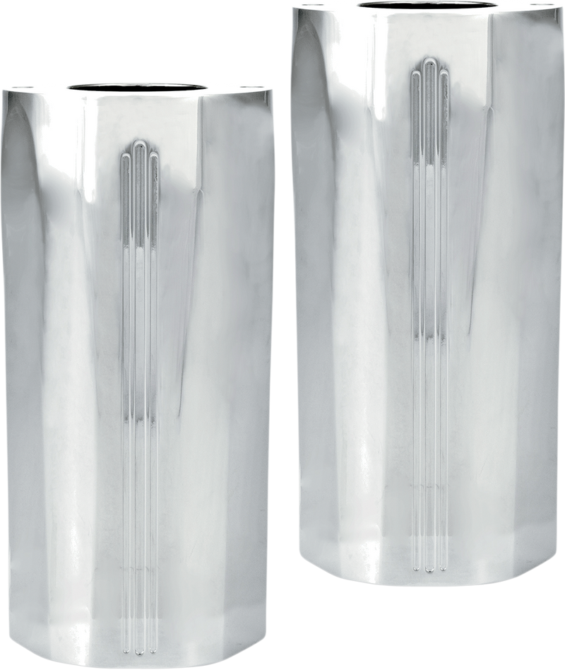 PERFORMANCE MACHINE (PM) Fork Slider Covers - Chrome - Tech - '14-'23 SOFTAIL/TOURING