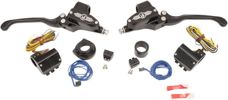 PERFORMANCE MACHINE (PM) Handlebar Control Set - Hydraulic - 9/16" Master Cylinder - Black - '84-'13