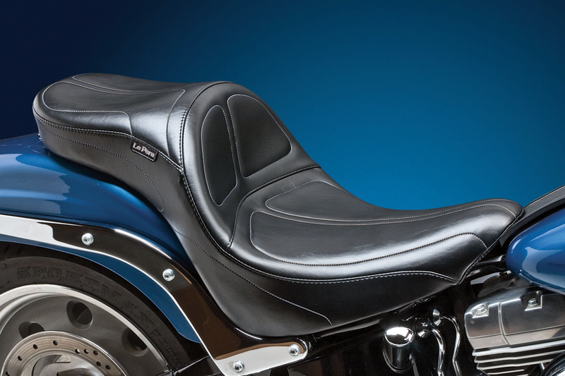 LE PERA Maverick Daddy Long Legs Seat - Black - Stitched - Softail '84-'99
