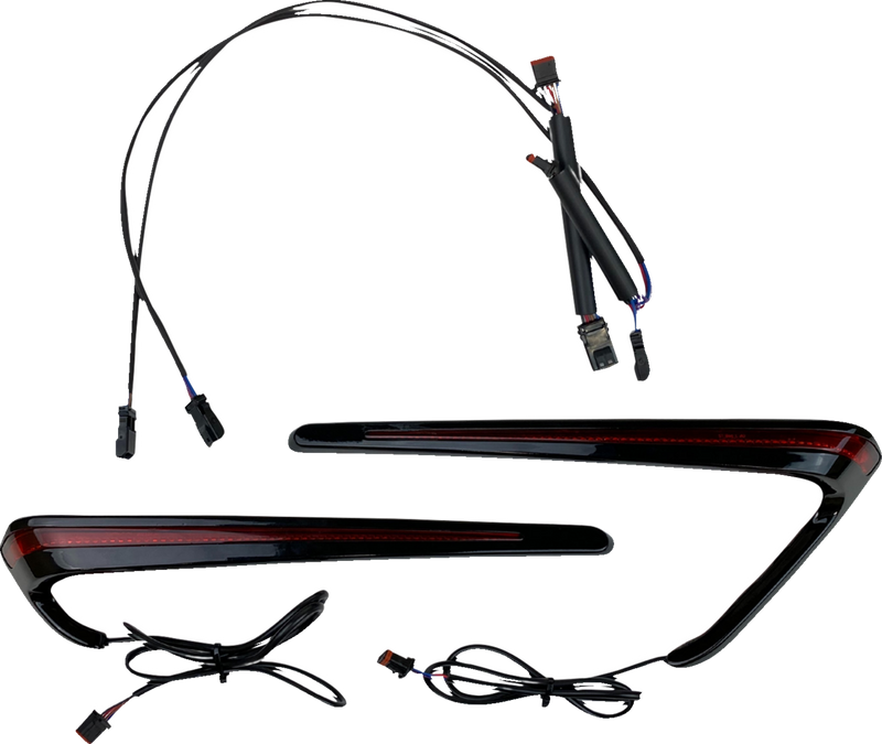 CUSTOM DYNAMICS LED Saddlebag Lights - Gloss Black - Red Lens