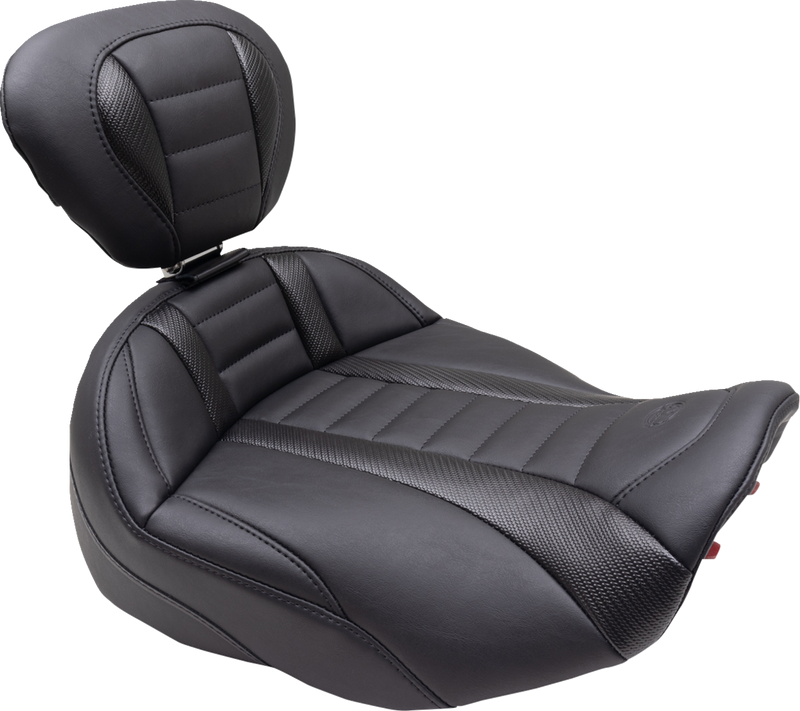 MUSTANG Deluxe Touring Solo Seat - w/ Backrest - Black Stitch - Touring '23.5-'24