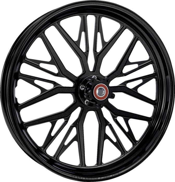 PERFORMANCE MACHINE (PM) Wheel - Nivis - Front - Dual Disc/without ABS - Black Ops - 21x3.5 - '08-'23 TOURING