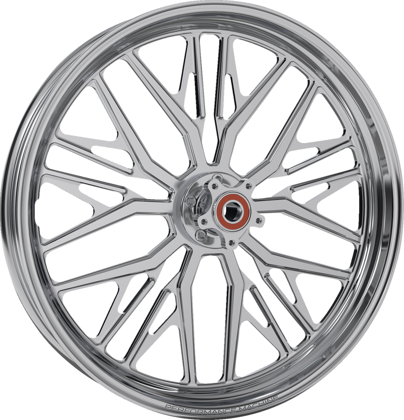 PERFORMANCE MACHINE (PM) Wheel - Nivis - Front - Dual Disc/with ABS - Chrome - 21x3.5 - '08-'23 TOURING