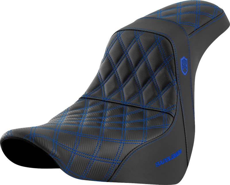 SADDLEMEN Pro Series SDC Performance Seat - w/o Backrest - Blue Stitch - Softail '18-'20