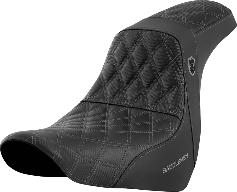 SADDLEMEN Pro Series SDC Performance Seat - w/o Backrest - Gray Stitch - Softail '18-'20