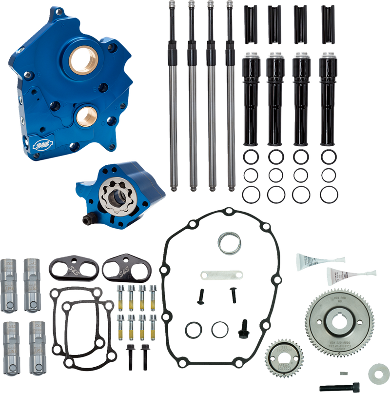 S&S CYCLE Cam Chest Kit without Cams - Gear Drive - Oil Cooled - Black Pushrods - M8