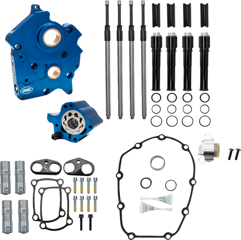 S&S CYCLE Cam Chest Kit without Cams - Chain Drive - Water Cooled - Black Pushrods - M8