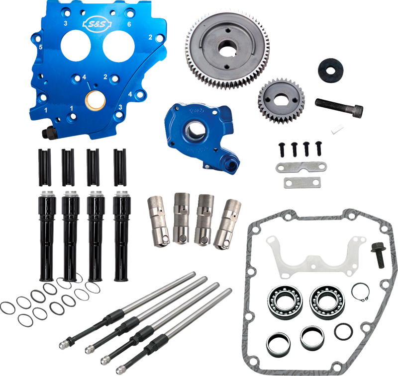 S&S CYCLE Cam Chest Kit without Cams - Gear Drive - Oil Cooled - Black Pushrods - Twin Cam