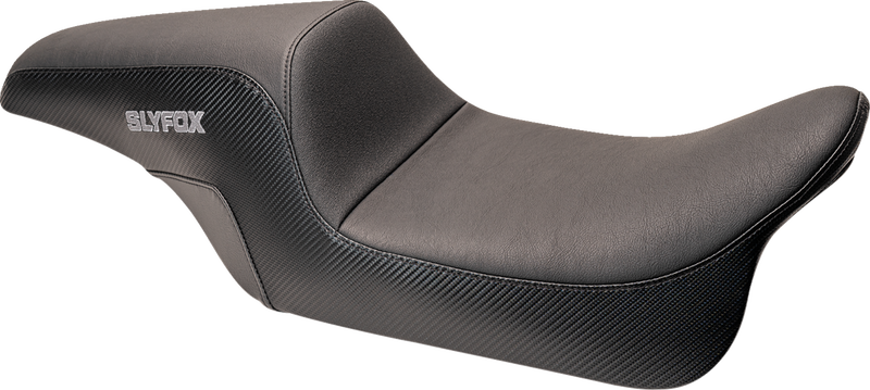 SLYFOX Drifter Seat - Gray Logo - Smooth Vinyl - Carbon Fiber - FL '08-'23 0801-1615