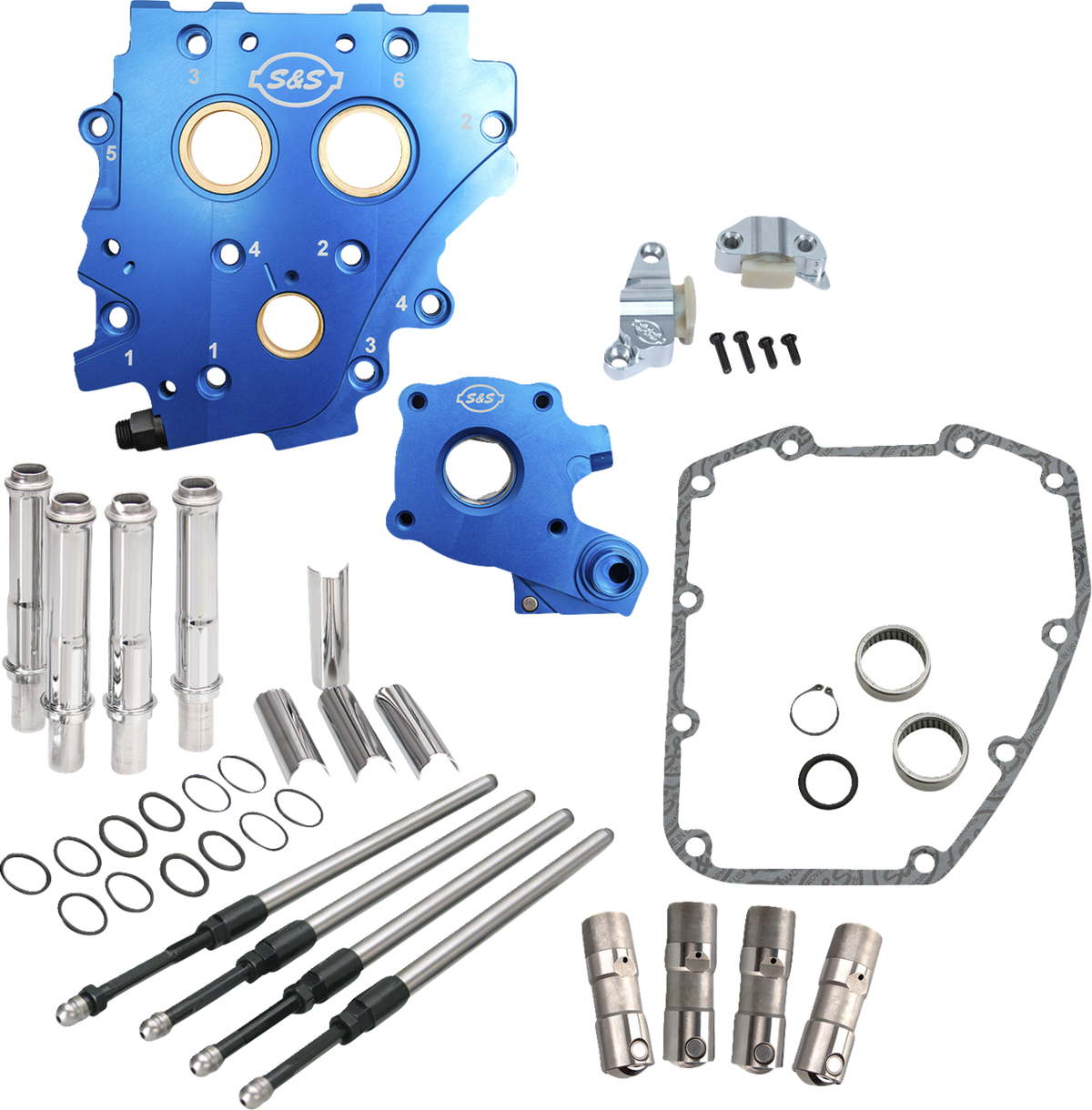 S&S CYCLE Cam Chest Kit without Cams - Chain Drive - Chrome Pushrods ...