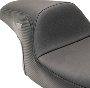 SLYFOX Drifter Seat - Gray Logo - Smooth Vinyl - Carbon Fiber - FL '08-'23 0801-1615