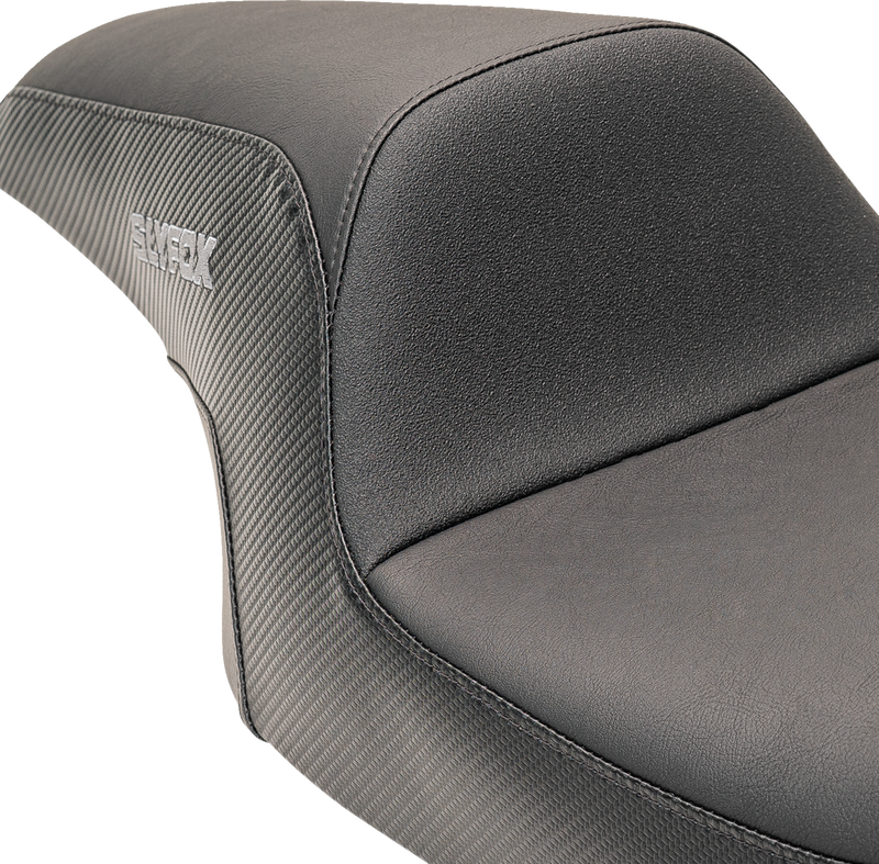 SLYFOX Drifter Seat - Gray Logo - Smooth Vinyl - Carbon Fiber - FL '08-'23 0801-1615
