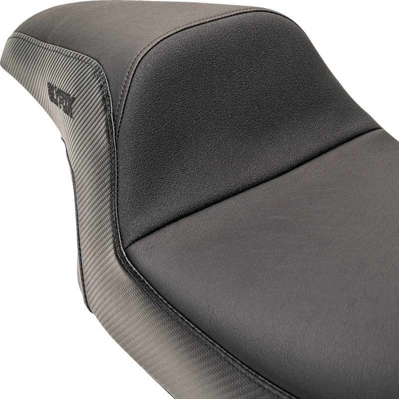 SLYFOX Drifter Seat - Black Logo - Smooth Vinyl - Carbon Fiber - FL '08-'23 0801-1614
