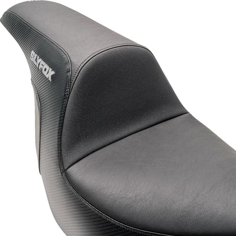 SLYFOX Lowrider Drifter Seat - Gray Logo - Smooth Vinyl - Carbon Fiber - FXLR/FLSB '18-'24 0802-1590