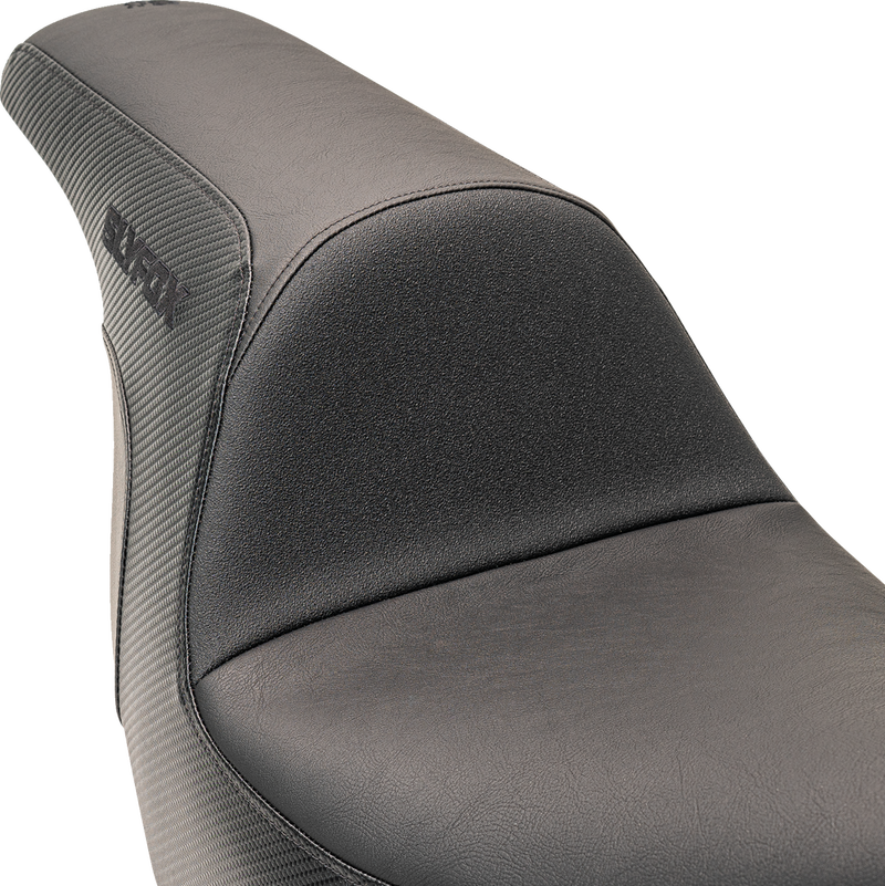 SLYFOX Lowrider Drifter Seat - Black Logo - Smooth Vinyl - Carbon Fiber - FXLR/FLSB '18-'24 0802-1589