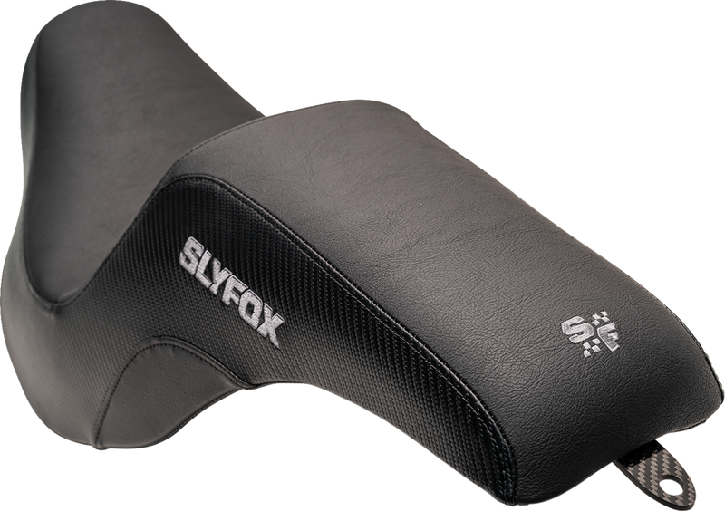 SLYFOX Lowrider Drifter Seat - Gray Logo - Smooth Vinyl - Carbon Fiber - FXLR/FLSB '18-'24 0802-1590