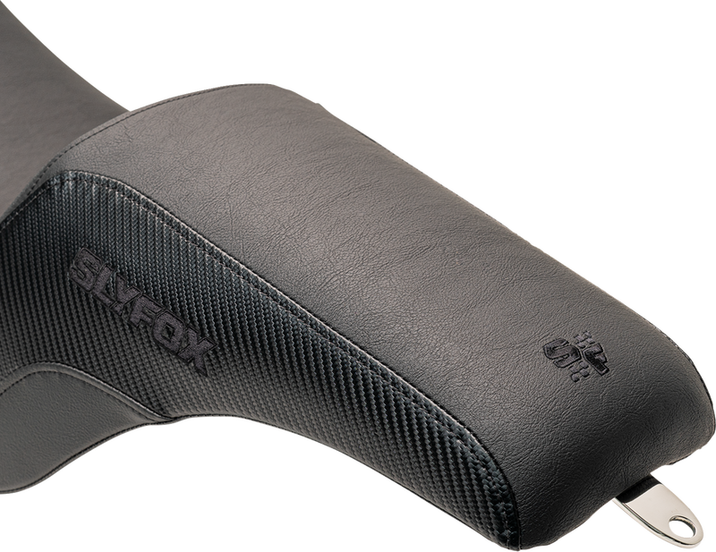 SLYFOX Lowrider Drifter Seat - Black Logo - Smooth Vinyl - Carbon Fiber - FXLR/FLSB '18-'24 0802-1589