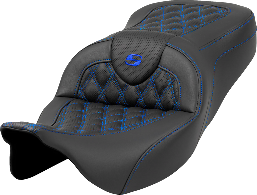 F♡ SADDLEMEN Roadsofa™ Seat - Lattice Stitch - Blue Stitch