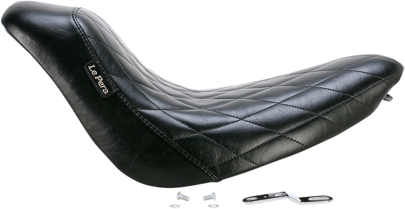 LE PERA Bare Bones Solo Seat - Diamond Stitch - Black - Softail '06-'17