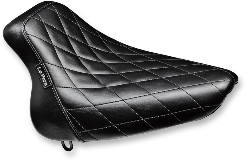 LE PERA Bare Bones Solo Seat - Diamond Stitch - Black - Softail '00-'07