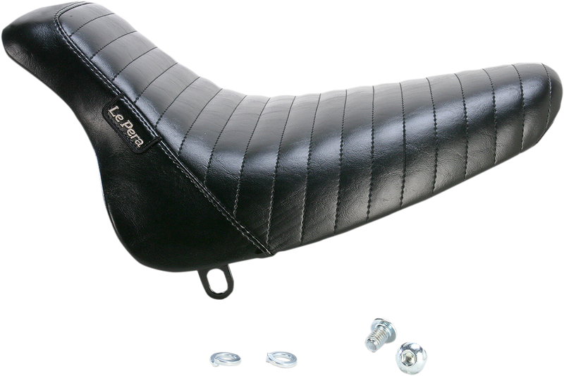 LE PERA Bare Bones Solo Seat - Pleated - Black - Softail '00-'07