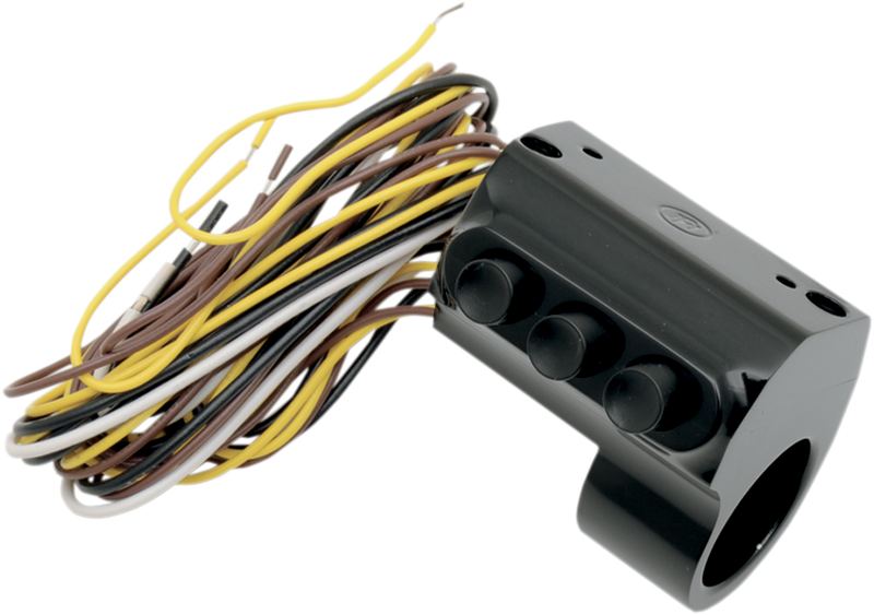 PERFORMANCE MACHINE (PM) Contour Billet Handlebar Switch - Left Side - Three Button - Cable Clutch - Black