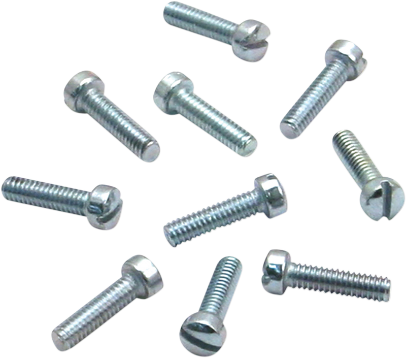 S&S CYCLE Slotted Flat Head Screws - 10-Pack