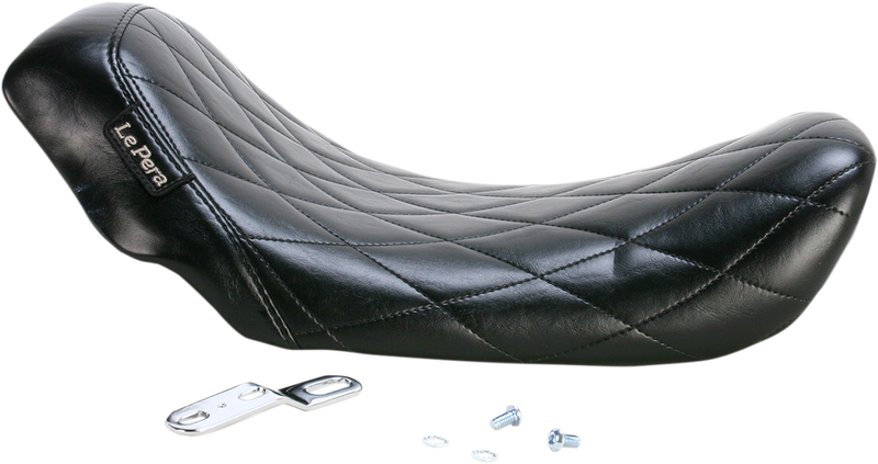 LE PERA Bare Bones Solo Seat - Diamond Stitch - Black - Dyna '06-'17