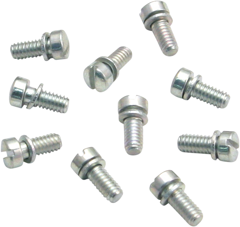 S&S CYCLE Slotted Round Head Screws - 10-Pack