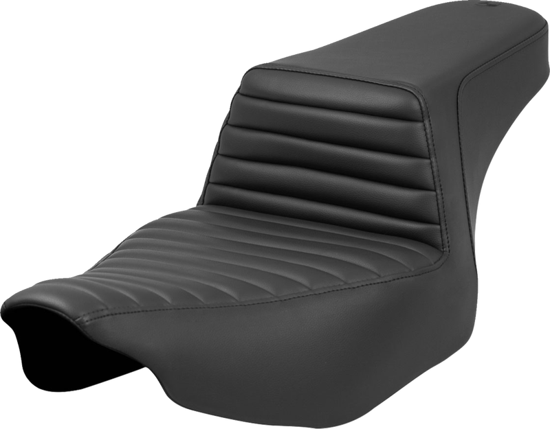 SADDLEMEN Step-Up Seat - Tuck-n'-Roll - Black - Extended Reach - Touring '23.5-'25