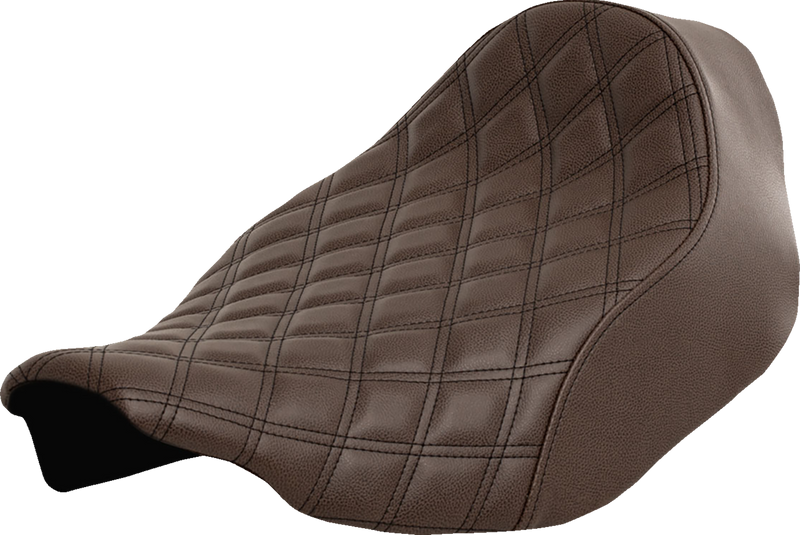 SADDLEMEN Renegade Solo Seat - Lattice Stitched - Brown - Touring '23.5-'25