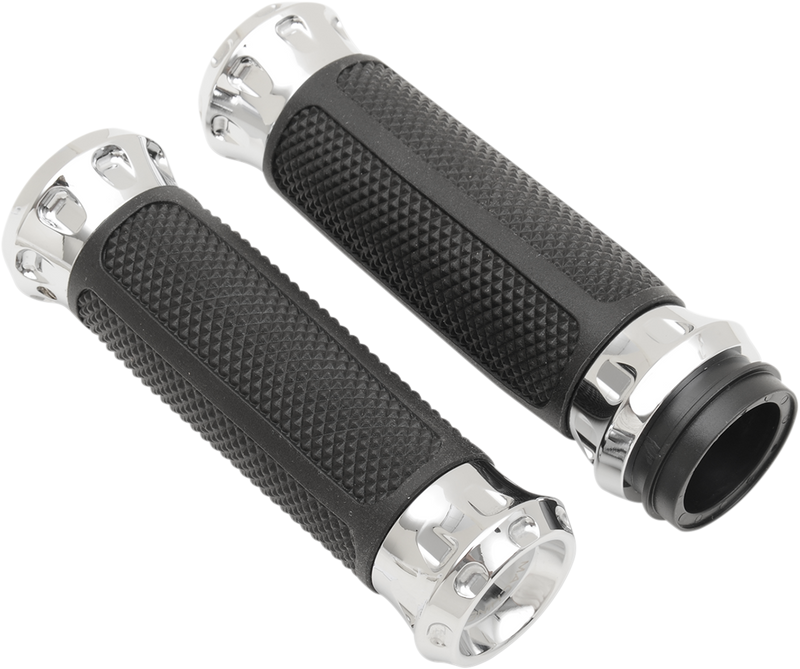 PERFORMANCE MACHINE (PM) Grips - Overdrive - TBW - Chrome - '08-'20