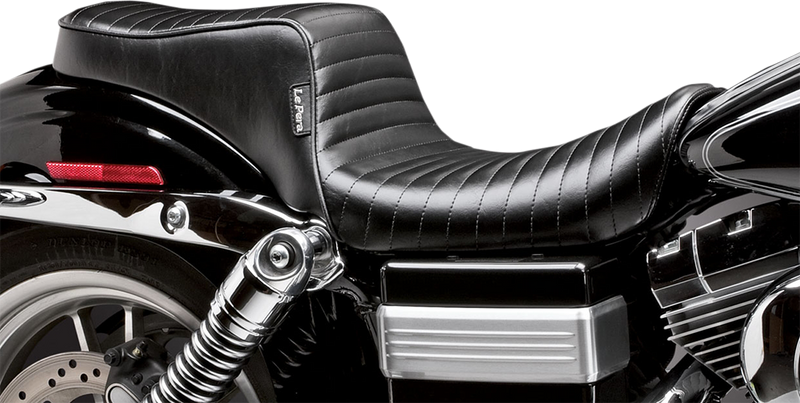 LE PERA Cherokee Seat - Pleated - Black - Dyna '96-'03