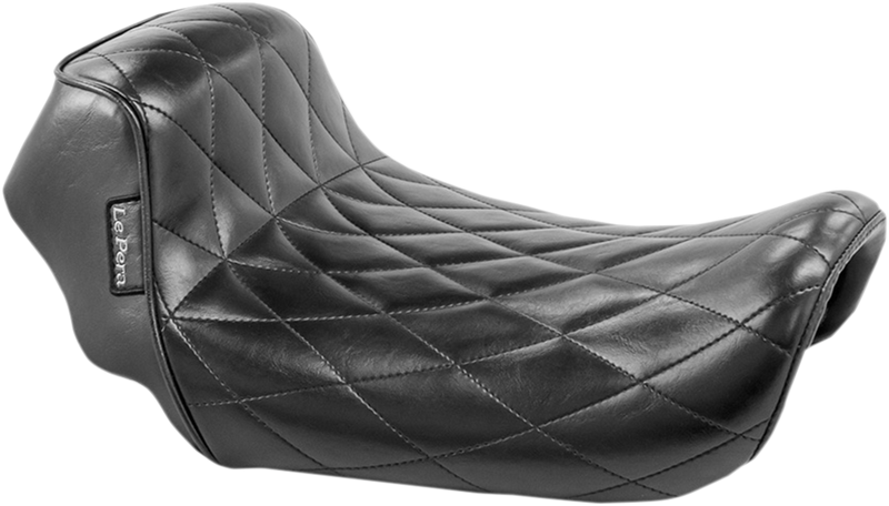 LE PERA Sprocket Solo Seat - Diamond - Black - Dyna '06-'17