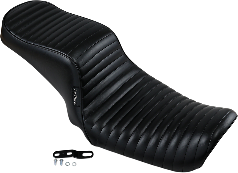 LE PERA Cherokee Seat - Pleated - Black - Dyna '06-'17