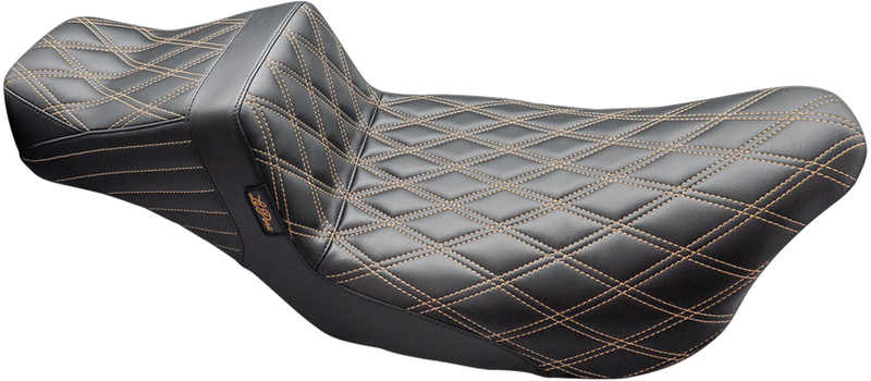 LE PERA Tailwhip Daddy Long Legs Seat - Double Diamond w/ Chestnut Thread - Touring '08-'24