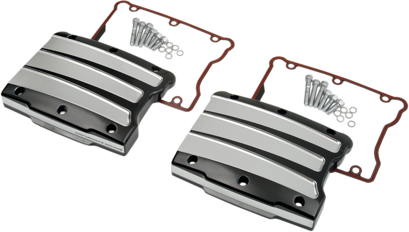 PERFORMANCE MACHINE (PM) Rocker Box Cover - Scalloped - Platinum Cut - Twin Cam - '99-'17