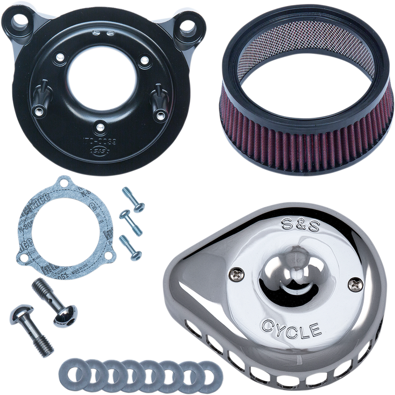 S&S CYCLE Mini Teardrop Stealth Air Cleaner Kit - Chrome