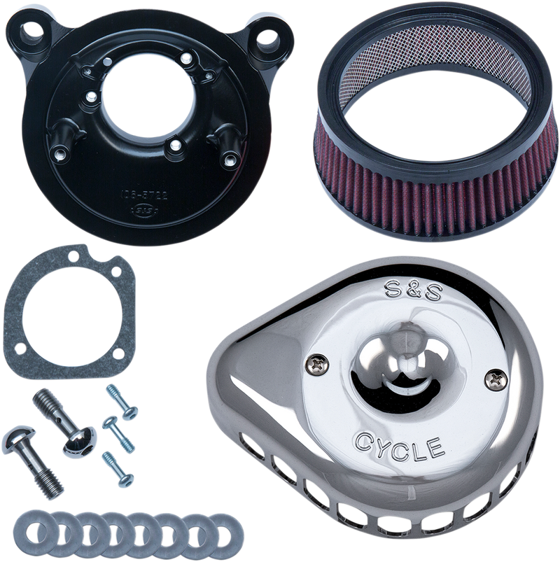 S&S CYCLE Mini Teardrop Stealth Air Cleaner Kit - Chrome