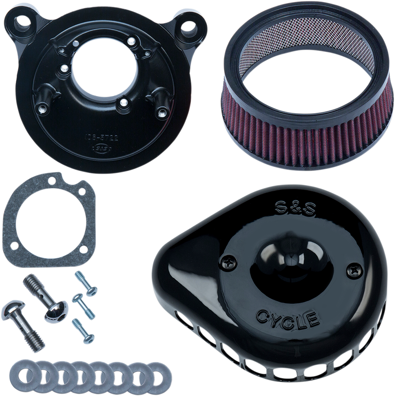 S&S CYCLE Mini Teardrop Stealth Air Cleaner Kit - Gloss Black