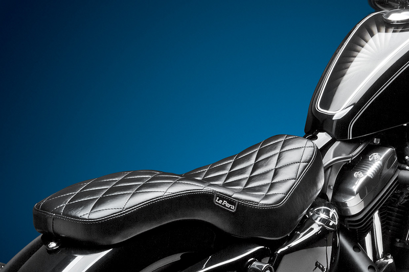 LE PERA Cobra Full-Length Seat - Diamond - Black - Sportster '04-'22