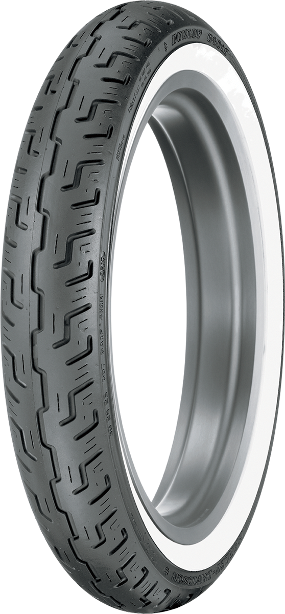 DUNLOP Tire - D401 - Front - 100/90-19 - Wide Whitewall - 57H