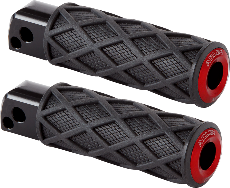 ARLEN NESS Diamond Foot Pegs - M8 Softail Passenger - Red