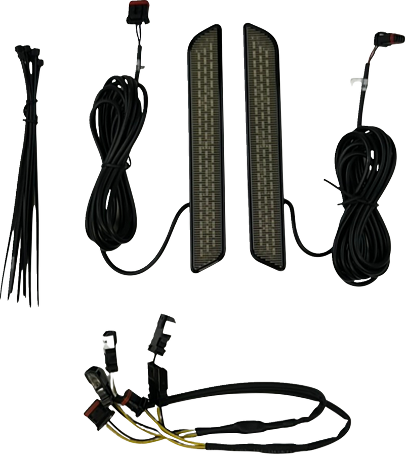 CUSTOM DYNAMICS Front Fork LED Reflector Replacements - Gloss Black - Smoke