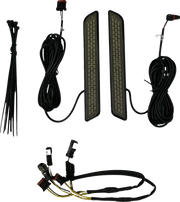 CUSTOM DYNAMICS Front Fork LED Reflector Replacements - Gloss Black - Smoke